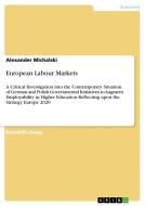 European Labour Markets di Alexander Michalski edito da GRIN Publishing