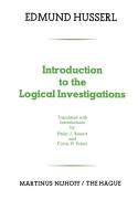 Introduction to the Logical Investigations di Edmund Husserl edito da Springer Netherlands