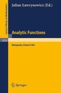 Analytic Functions Blazejewko 1982 edito da Springer Berlin Heidelberg