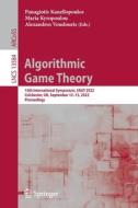 Algorithmic Game Theory edito da Springer International Publishing