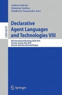 Declarative Agent Languages and Technologies VIII edito da Springer-Verlag GmbH