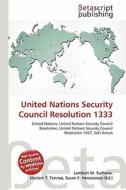 United Nations Security Council Resolution 1333 edito da Betascript Publishing