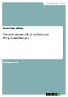 Unternehmensethik in ambulanten Pflegeeinrichtungen di Alexander Weber edito da GRIN Verlag