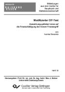Modifizierter CIF-Test di Ivanca Bevanda edito da Cuvillier Verlag