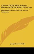 A Manual of the Whole Scripture History and of the History of the Jews: Between the Periods of the Old and New Testaments di Joseph Esmond Riddle edito da Kessinger Publishing