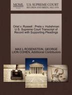 Oriel V. Russell di Max L Rosenstein, George Lion Cohen, Additional Contributors edito da Gale Ecco, U.s. Supreme Court Records