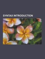 Syntax Introduction di Source Wikipedia edito da University-press.org