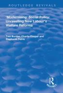 Modernising Social Policy di Tom Burdon, Charlie Cooper, Steph Petrie edito da Taylor & Francis Ltd