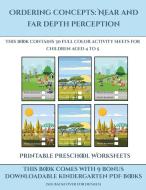 Printable Preschool Worksheets (Ordering concepts near and far depth perception) di James Manning edito da Activity Books for Toddlers