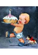 Baby with Cake Birthday Greeting Card edito da Laughing Elephant