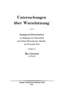 Untersuchungen über Wurzelatmung di Max Löweneck edito da Springer Berlin Heidelberg