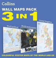 Collins Three Wall Maps di Collins Maps edito da Harpercollins Publishers