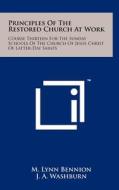 Principles of the Restored Church at Work: Course Thirteen for the Sunday Schools of the Church of Jesus Christ of Latter-Day Saints di M. Lynn Bennion, J. A. Washburn edito da Literary Licensing, LLC
