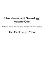 Bible Names and Genealogy: Volume One: The Pentateuch View di Timothy McCullough edito da AUTHORHOUSE
