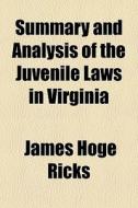 Summary And Analysis Of The Juvenile Laws In Virginia di James Hoge Ricks edito da General Books Llc