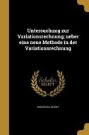 GER-UNTERSUCHUNG ZUR VARIATION di Nadeschda Gernet edito da WENTWORTH PR