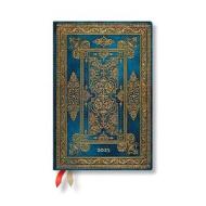 Blue Luxe (Luxe Design) Mini 12-month Horizontal Hardback Dayplanner 2025 (Elastic Band Closure) di Paperblanks edito da Little, Brown Book Group