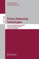 Privacy Enhancing Technologies edito da Springer-Verlag GmbH