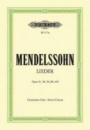 Lieder di Felix Mendelssohn Bartholdy edito da Peters, C. F. Musikverlag