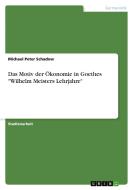 Das Motiv der Ökonomie in Goethes "Wilhelm Meisters Lehrjahre" di Michael Peter Schadow edito da GRIN Verlag