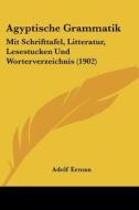 Agyptische Grammatik: Mit Schrifttafel, Litteratur, Lesestucken Und Worterverzeichnis (1902) di Adolf Erman edito da Kessinger Publishing