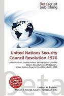 United Nations Security Council Resolution 1976 edito da Betascript Publishing
