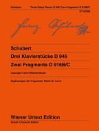 Drei Klavierstcke D 946 Und Zwei Fragmen di FRANZ SCHUBERT edito da Schott & Co