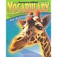 Great Source Vocabulary for Achievement: Teacher Edition Grade 9 Third Course 2006 di Margaret Ann Richek edito da Great Source Education Group