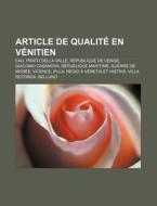 Article De Qualit En V Nitien: Eau, Pra di Source Wikipedia edito da Books LLC, Wiki Series