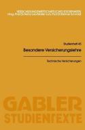Technische Versicherungen di Wolfgang Meyer-Rassow edito da Gabler Verlag