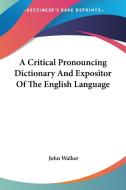 A Critical Pronouncing Dictionary And Expositor Of The English Language di John Walker edito da Kessinger Publishing, Llc