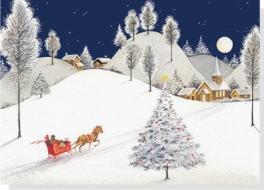 Moonlight Sleigh Ride Deluxe Boxed Holiday Cards edito da Peter Pauper Press
