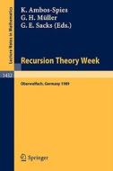 Recursion Theory Week edito da Springer Berlin Heidelberg
