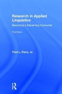 Research in Applied Linguistics di Fred L. Perry edito da Taylor & Francis Ltd