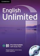 English Unlimited Pre-intermediate Self-study Pack (workbook With Dvd-rom) di Maggie Baigent, Chris Cavey, Nick Robinson edito da Cambridge University Press