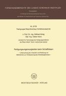 Fertigungsungenauigkeiten beim Schaftfräsen di Wilfried König edito da VS Verlag für Sozialwissenschaften
