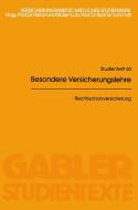 Rechtsschutzversicherung di Günter Ridder edito da Gabler Verlag