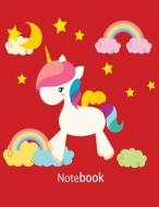 Notebook: White Unicorn of the Red Cover and Notebook Journal Diary, 110 Lined Pages, 8.5" X 11" di F. Raibow edito da Createspace Independent Publishing Platform