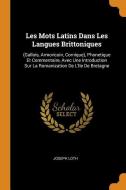 Les Mots Latins Dans Les Langues Brittoniques di Joseph Loth edito da Franklin Classics Trade Press