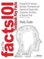 Studyguide For Valuing A Business di Cram101 Textbook Reviews edito da Cram101