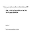 User's Guide for Monthly Vector Wind Profile Model di National Aeronautics and Space Adm Nasa edito da LIGHTNING SOURCE INC