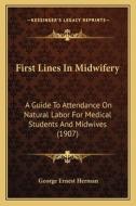 First Lines in Midwifery: A Guide to Attendance on Natural Labor for Medical Students and Midwives (1907) di George Ernest Herman edito da Kessinger Publishing