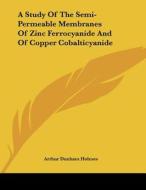 A Study of the Semi-Permeable Membranes of Zinc Ferrocyanide and of Copper Cobalticyanide di Arthur Dunham Holmes edito da Kessinger Publishing