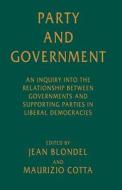 Party and Government edito da Palgrave Macmillan