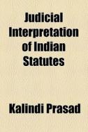 Judicial Interpretation Of Indian Statutes di Kalindi Prasad edito da General Books Llc