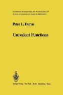 Univalent Functions di P. L. Duren edito da Springer New York