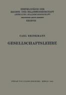 Gesellschaftslehre di Carl Brinkmann edito da Springer Berlin Heidelberg