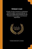 Grimm's Law di Thomas Marchant Le Douse edito da Franklin Classics Trade Press