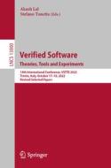 Verified Software. Theories, Tools and Experiments. edito da Springer International Publishing