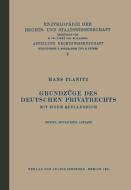 Grundzüge des Deutschen Privatrechts di Hans Planitz edito da Springer Berlin Heidelberg